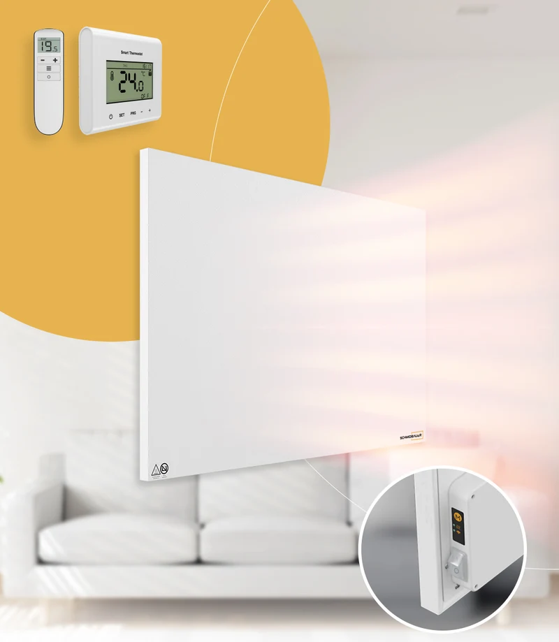 Rahmenlose Decken-Wand Infrarotheizung optional mit Funk-Thermostat